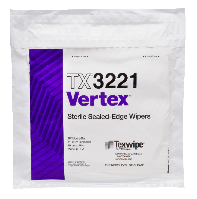 美品 one selectテックスワイプ Texwipe 滅菌バーテックスワイパー Sterile Vertex? 280×280mm 100枚入  TX3221