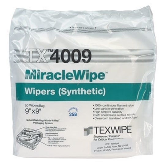 MiracleWipe® TX4004 Dry Nylon Cleanroom Wipers, Non-Sterile